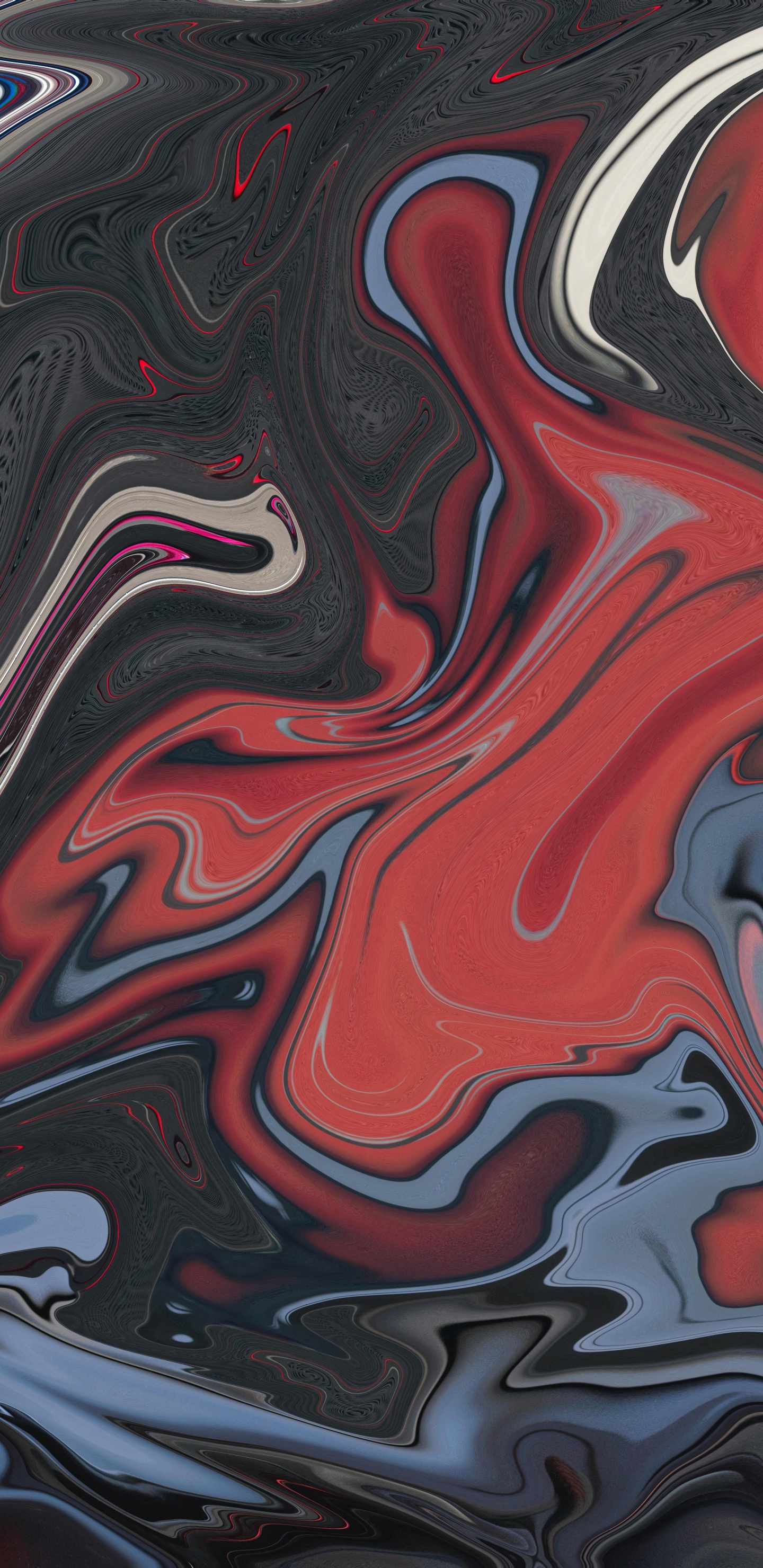 Обои арт, акриловая краска, современное искусство, визуальное искусство, красный цвет в разрешении 1440x2960