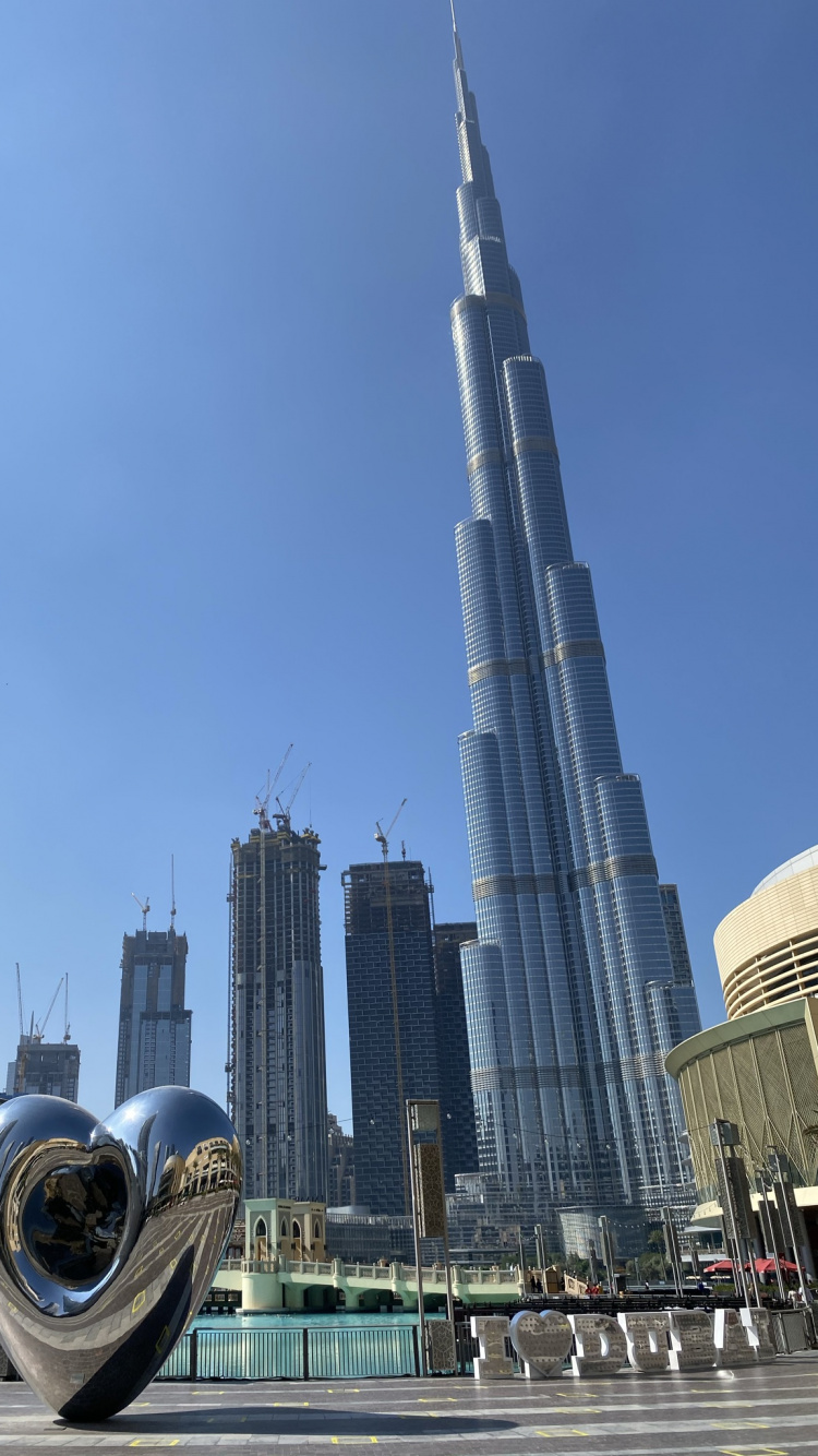Обои Дубай, Бурдж Халифа, Бурдж Дубай, небоскреб, дневное время в разрешении 750x1334