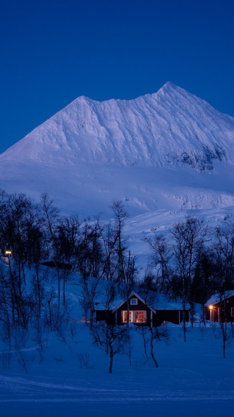 Обои зима, снег, гора, Норвегия, пейзажи гор в разрешении 750x1334