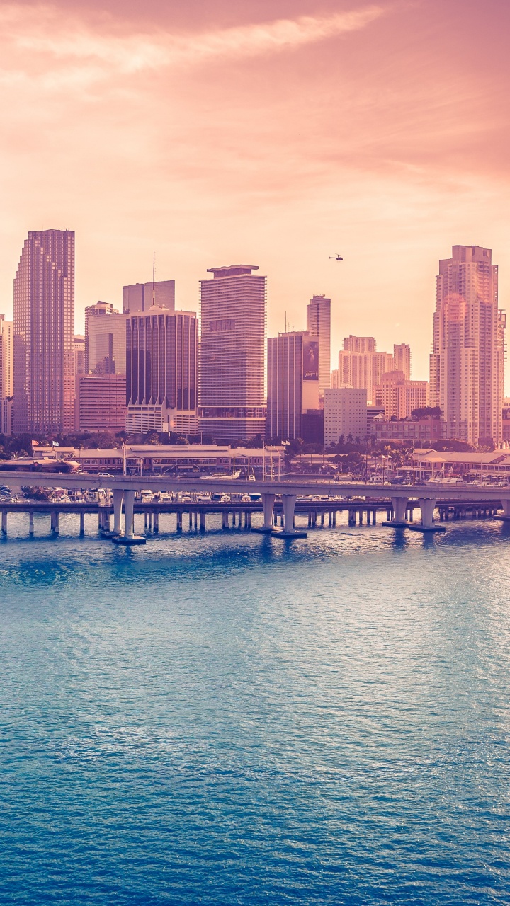 Обои Майами, Южный пляж, центр Майами, Ки Бискейн, вода в разрешении 720x1280