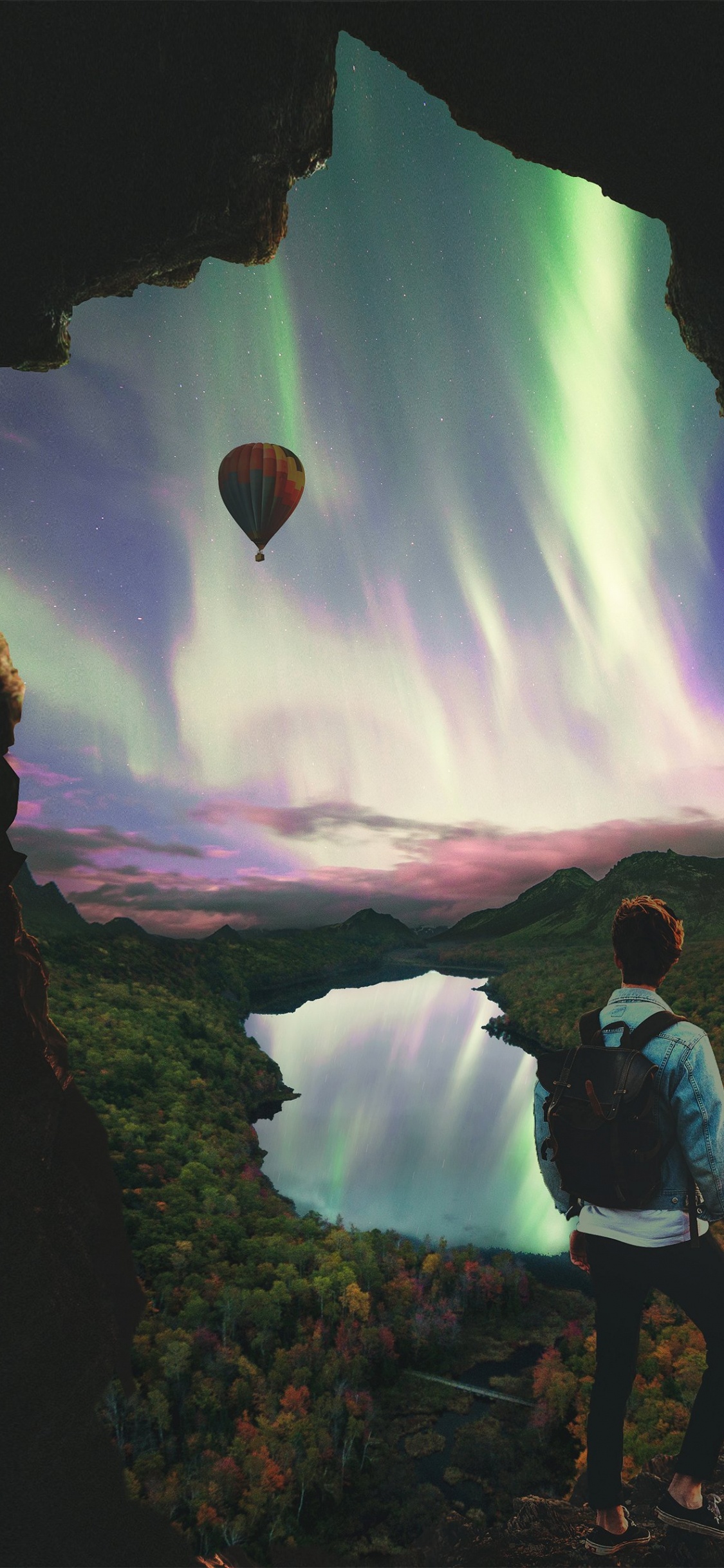 Обои природа, воздушный шар, атмосфера, аэростат, полеты на воздушном шаре в разрешении 1125x2436