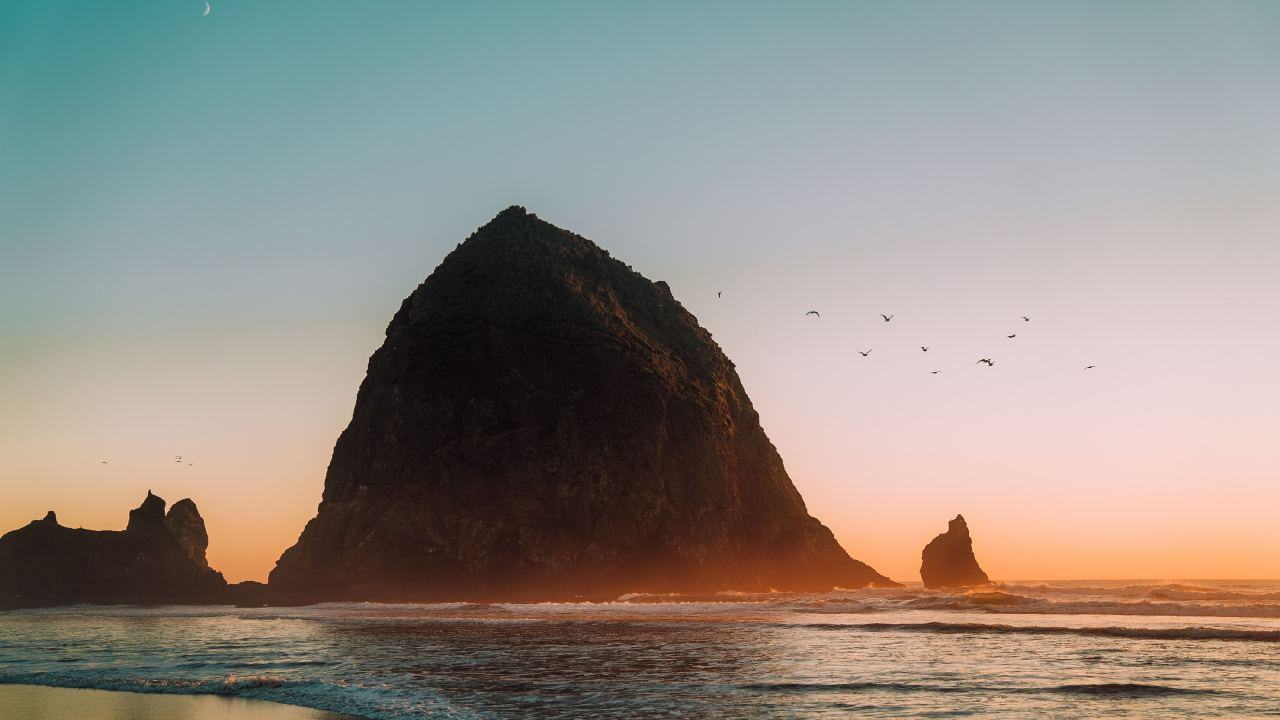 Обои стек, океан, утро, вода, побережье в разрешении 1280x720