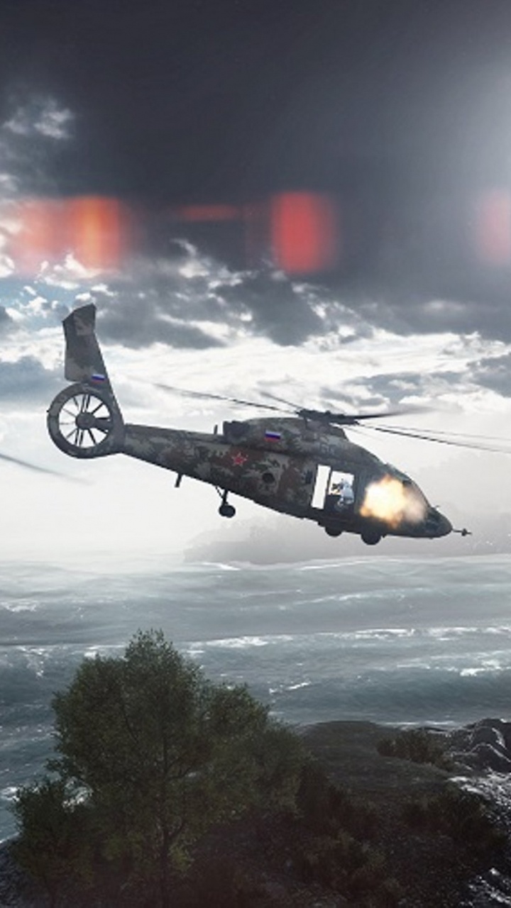 Обои многопользовательская видео игра, electronic arts, происхождение, вертолет, самолеты в разрешении 720x1280