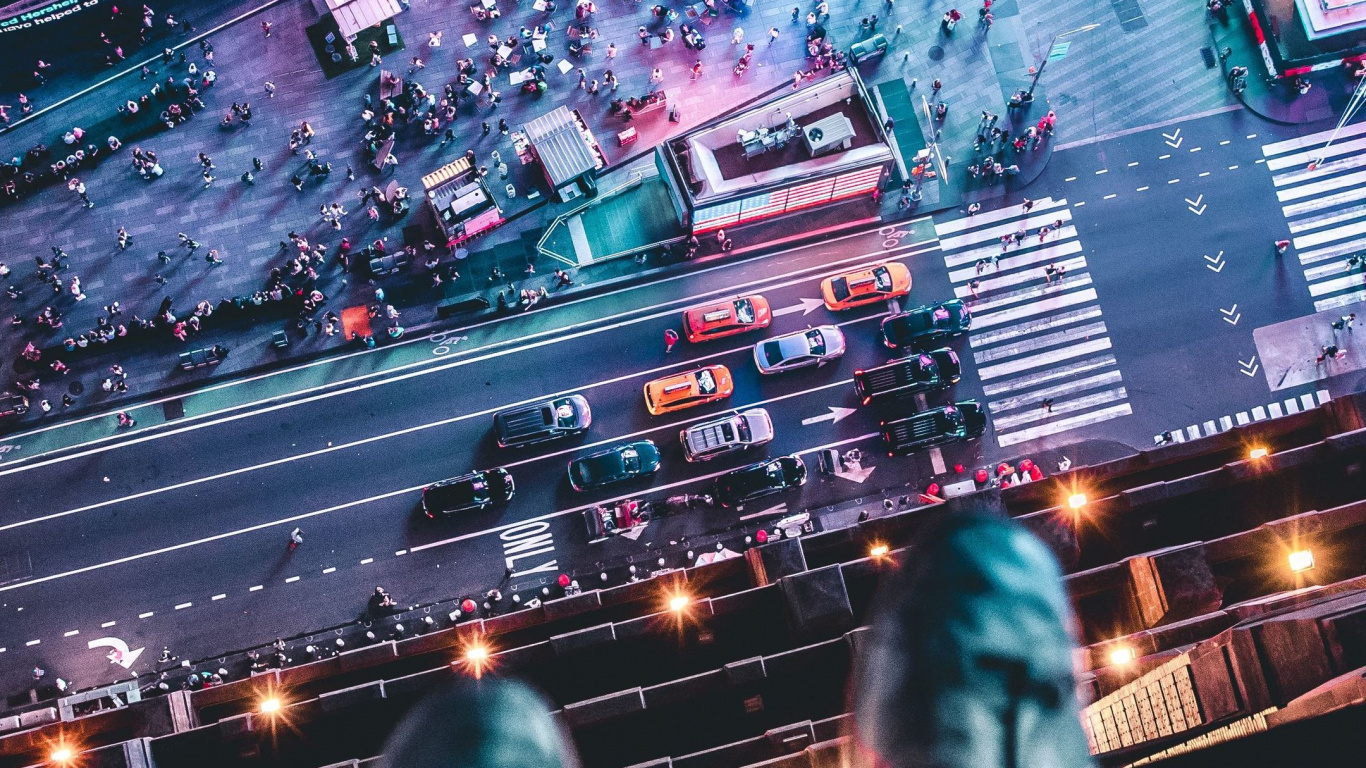 Обои таймсквер, мир, свет, освещение, развлечение в разрешении 1366x768