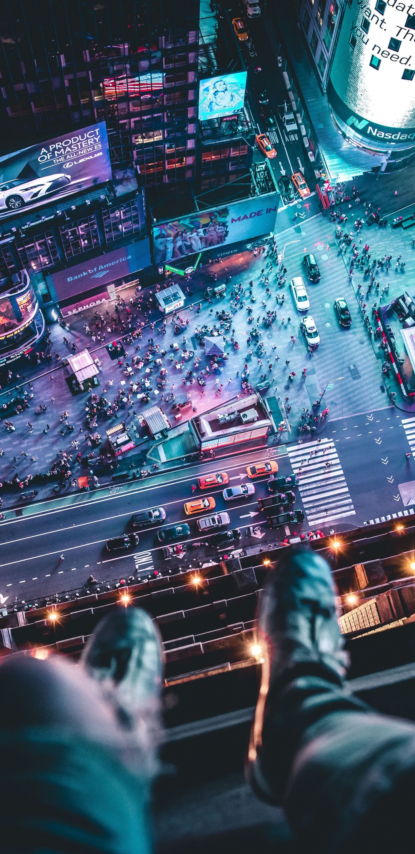 Обои таймсквер, мир, свет, освещение, развлечение в разрешении 1440x2960