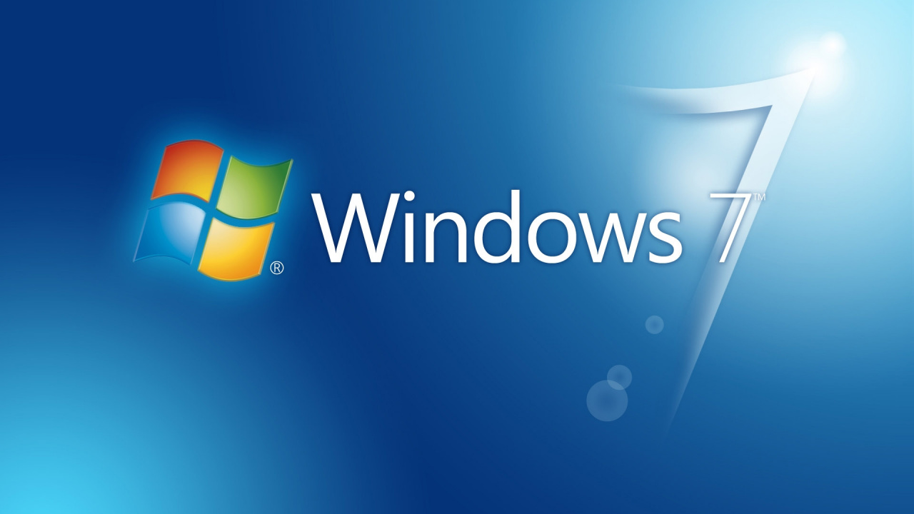 Обои windows 7, microsoft windows, синий, Операционная система, текст в разрешении 1280x720
