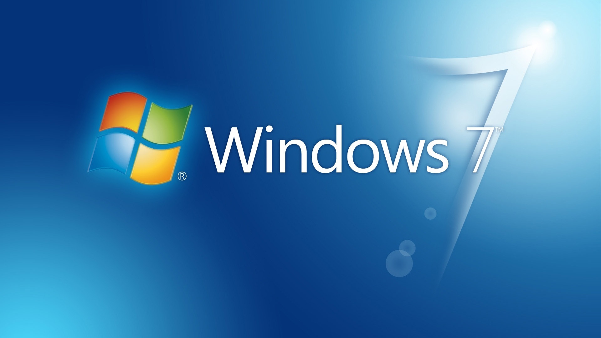 Обои windows 7, microsoft windows, синий, Операционная система, текст в разрешении 1920x1080
