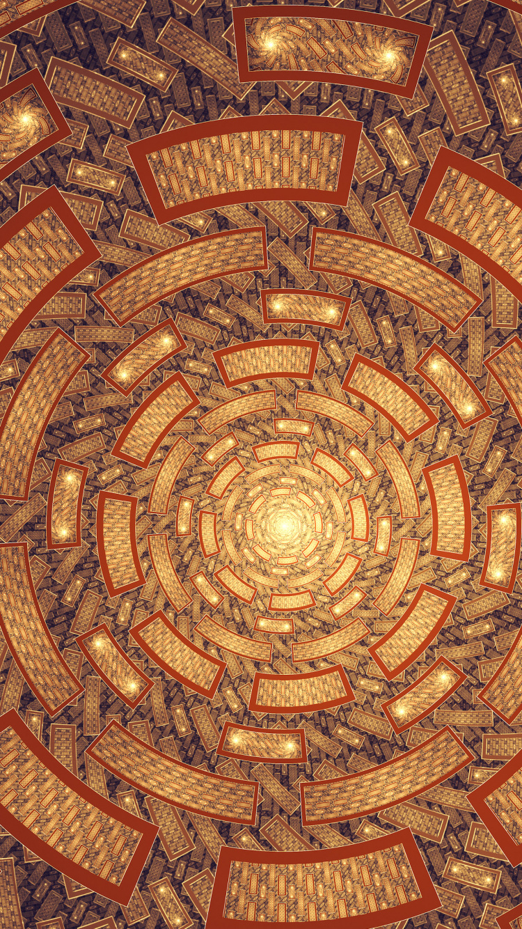 Обои фрактал, фрактальное искусство, абстрактное искусство, металл, арт в разрешении 750x1334