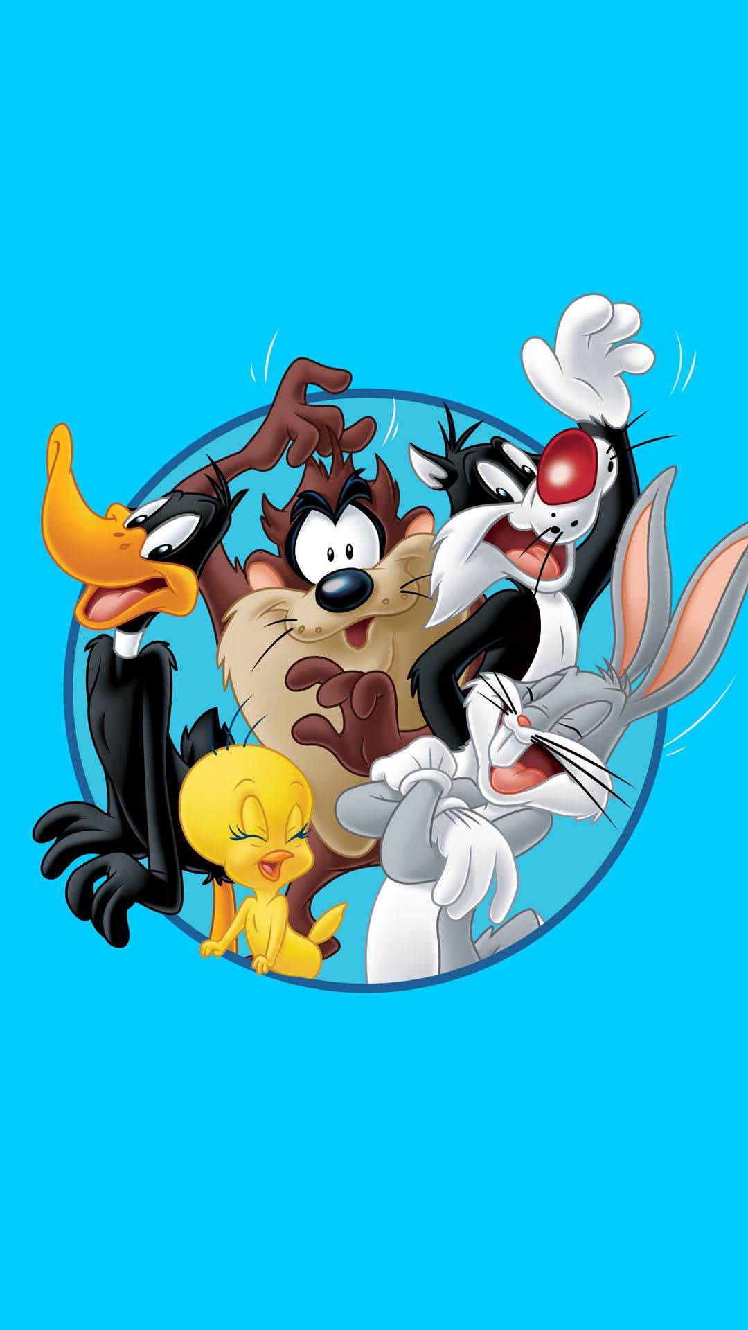 Обои looney tunes смешно, сумчатый дьявол, Даффи дак, багз Банни, взбодриться в разрешении 1080x1920