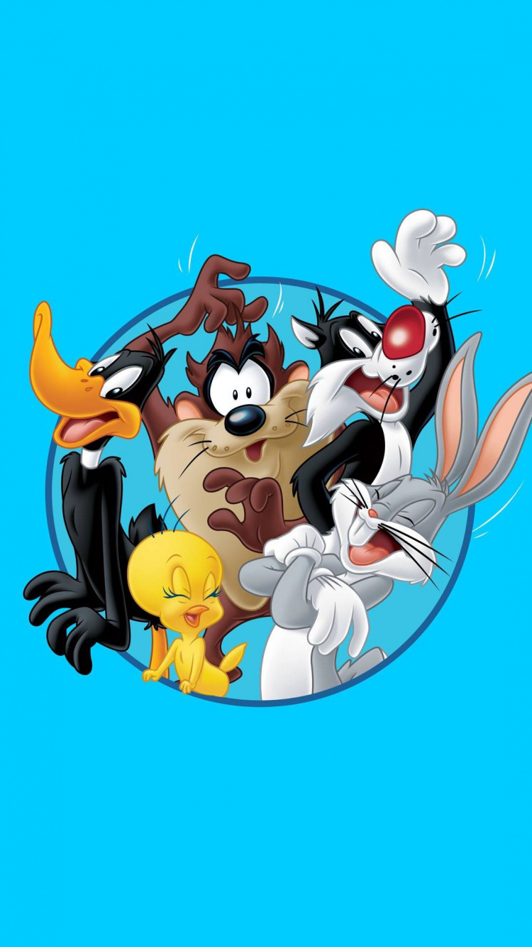 Обои looney tunes смешно, сумчатый дьявол, Даффи дак, багз Банни, взбодриться в разрешении 750x1334