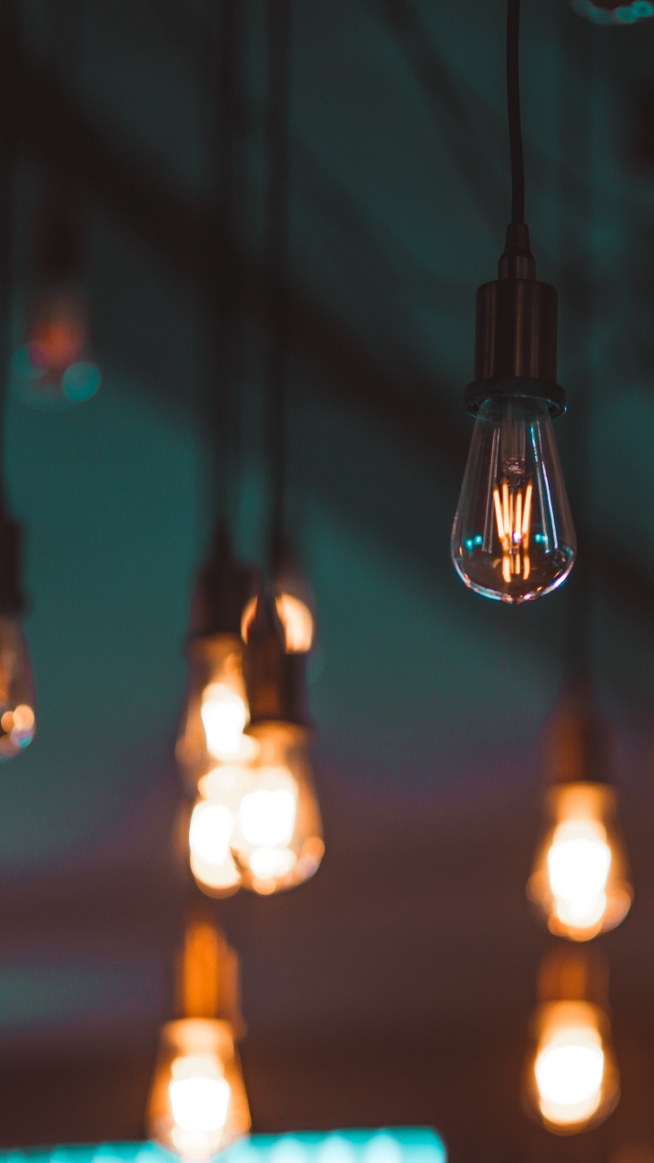 Обои Лампа накаливания, освещение, свет, осветительная арматура, вода в разрешении 720x1280