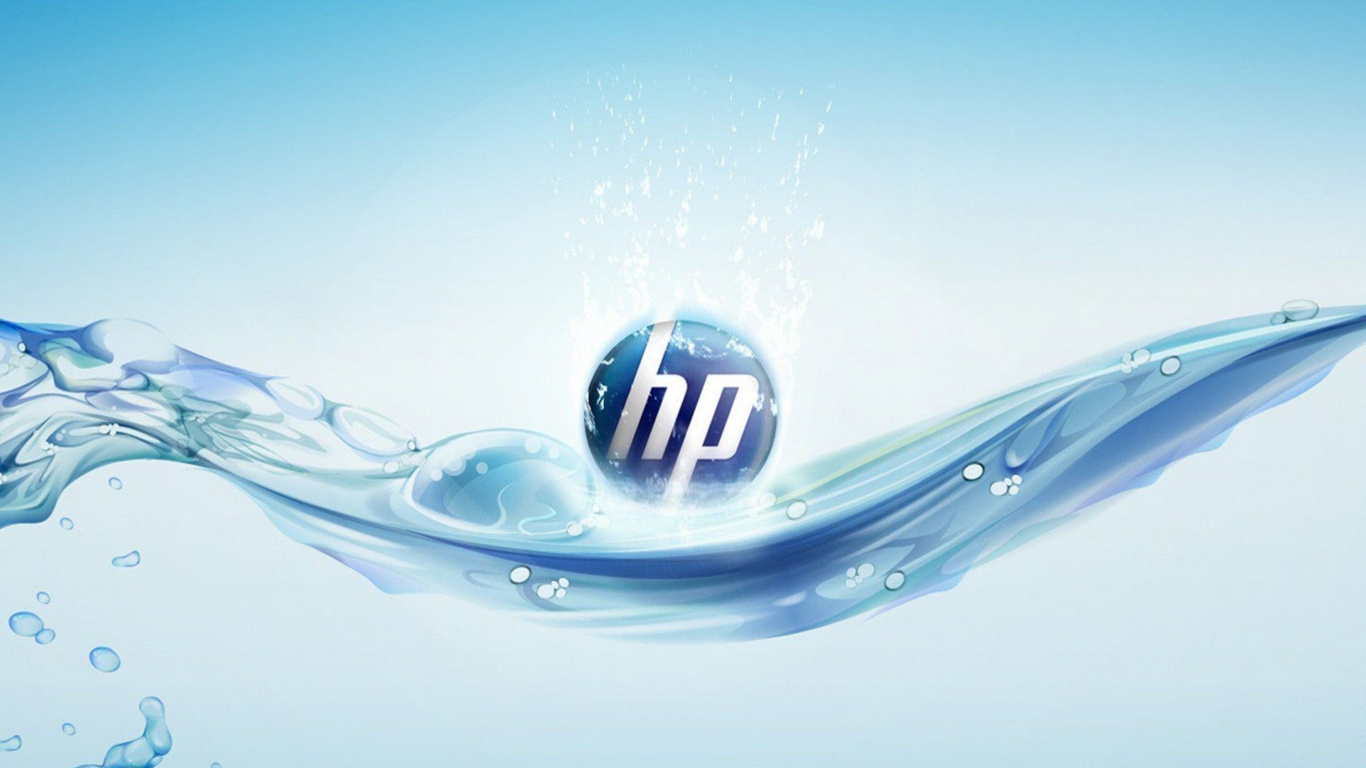Обои падение, hewlett packard, графика, лого, иллюстрация в разрешении 1366x768