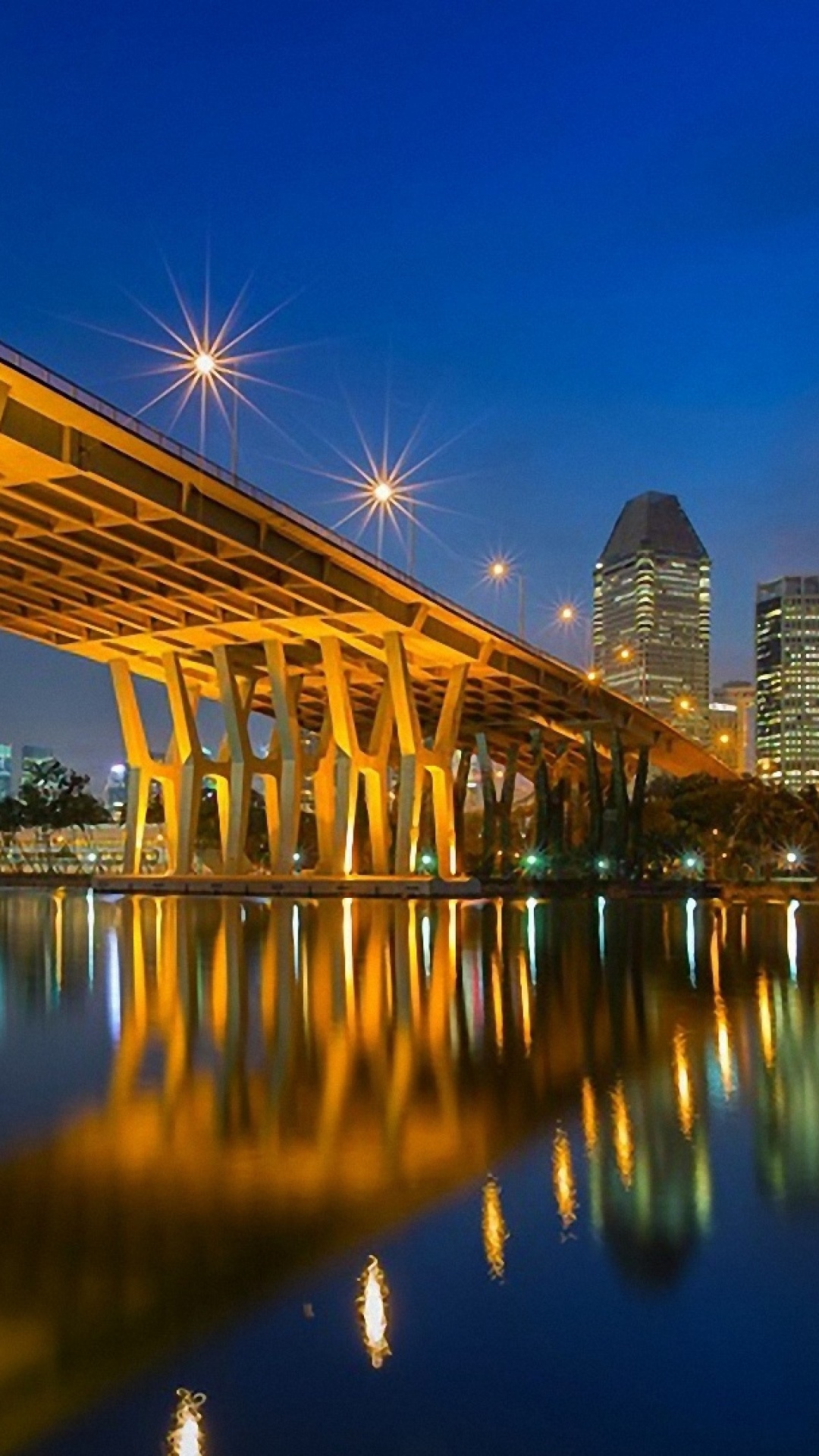 Обои отражение, вода, природа, мост, ориентир в разрешении 1080x1920