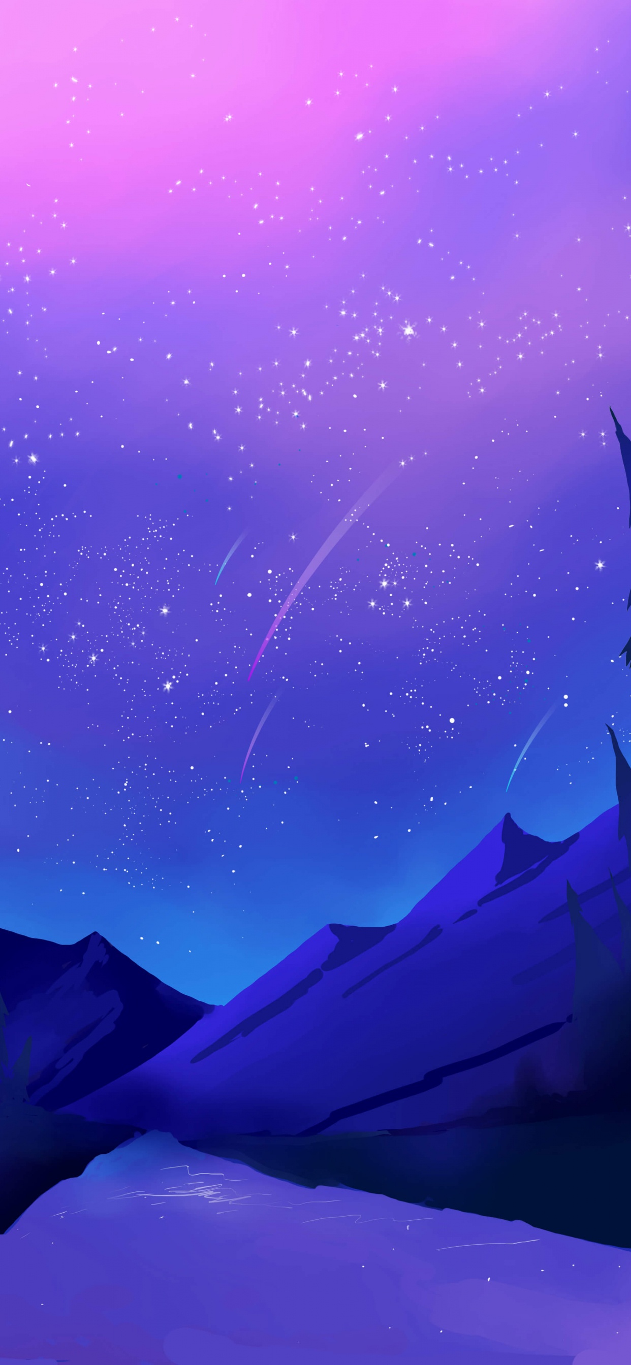 Обои атмосфера, мир, синий, свет, пурпур в разрешении 1242x2688