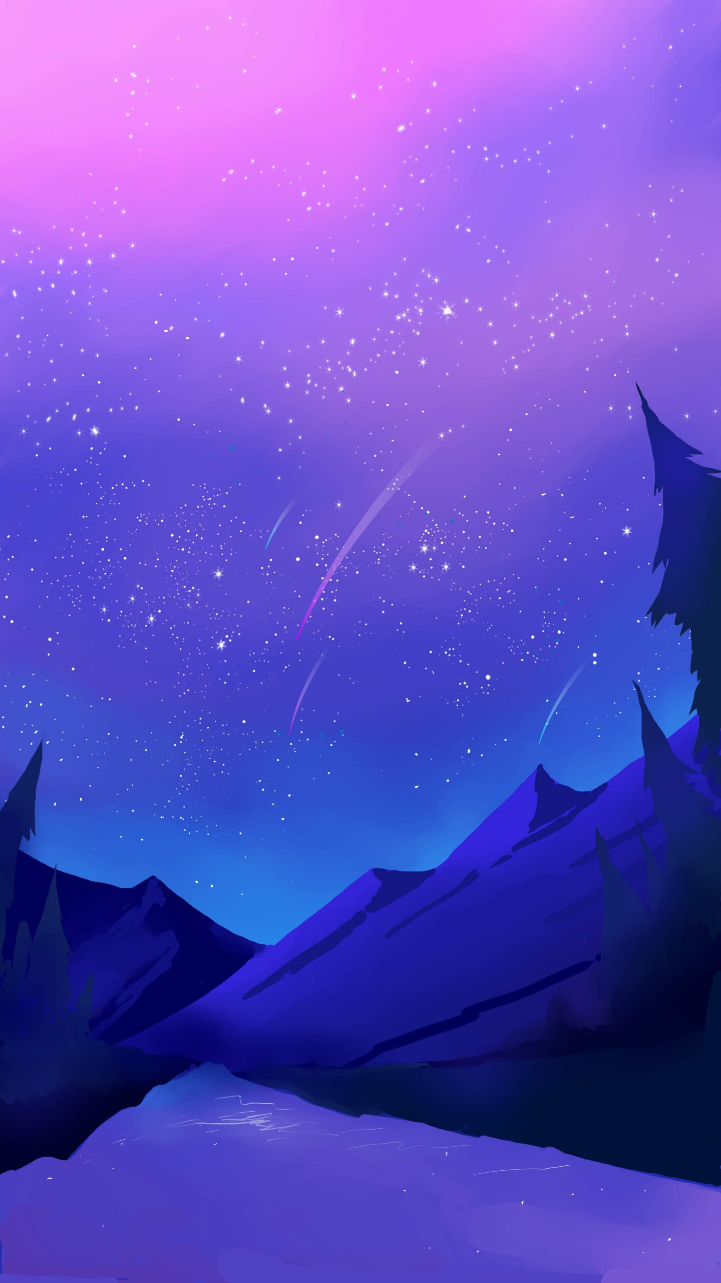 Обои атмосфера, мир, синий, свет, пурпур в разрешении 1440x2560