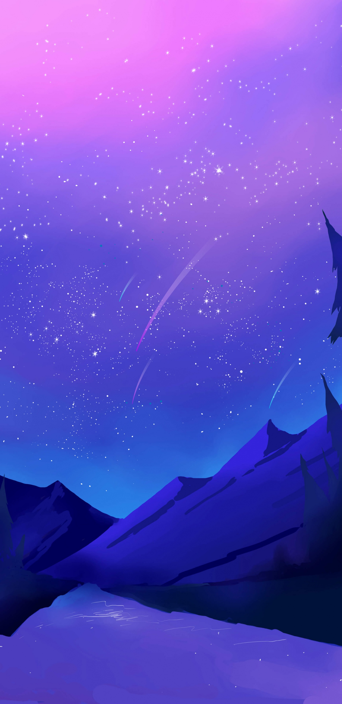 Обои атмосфера, мир, синий, свет, пурпур в разрешении 1440x2960