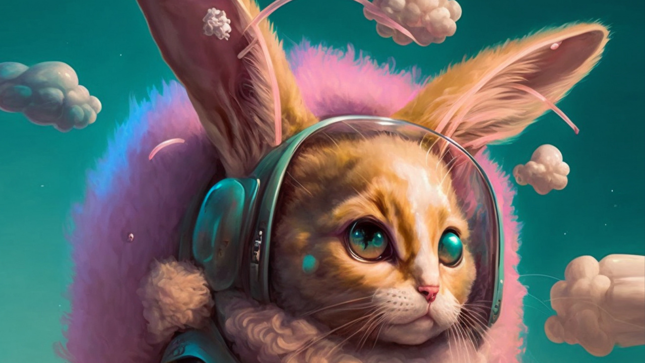 Обои кролик, пасхальный кролик, мягкая игрушка, визуальное искусство, Кролики и зайцы в разрешении 1280x720
