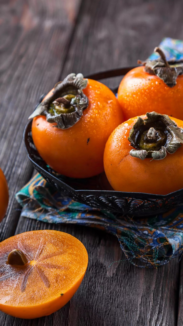 Обои японская хурма, хурма обыкновенная, хурма, фрукты, фруктовое дерево в разрешении 750x1334