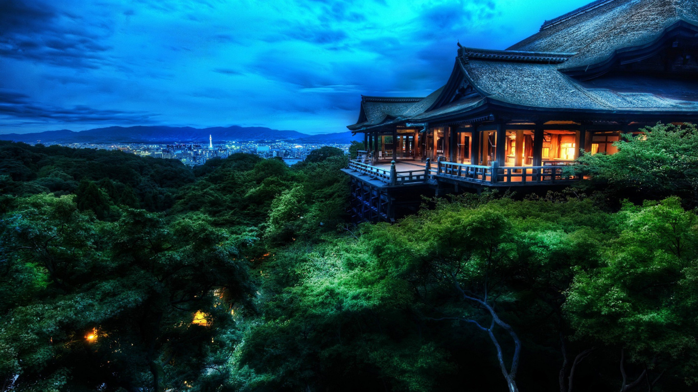 Обои Киемидзу-дэра, природа, пейзаж, достопримечательность, риф в разрешении 1366x768
