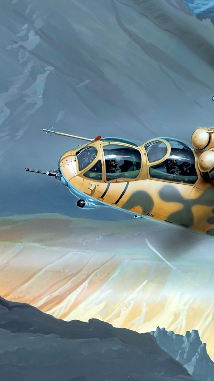 Обои самолеты, авиация, воздушные силы, ВВС, Ми 28 в разрешении 750x1334