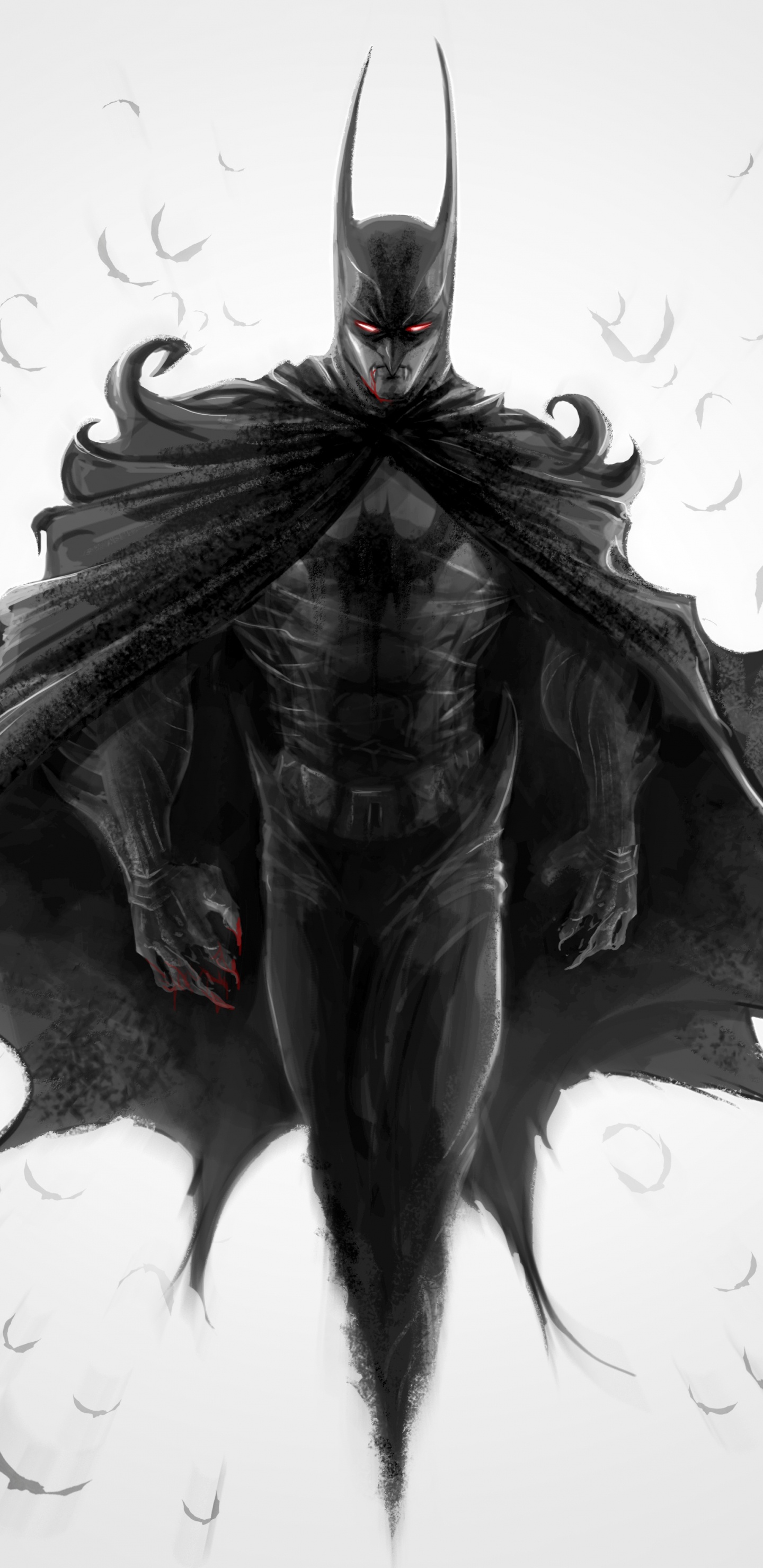 Обои Бэтмен, комиксы dc, арт, иллюстрация, рисование в разрешении 1440x2960