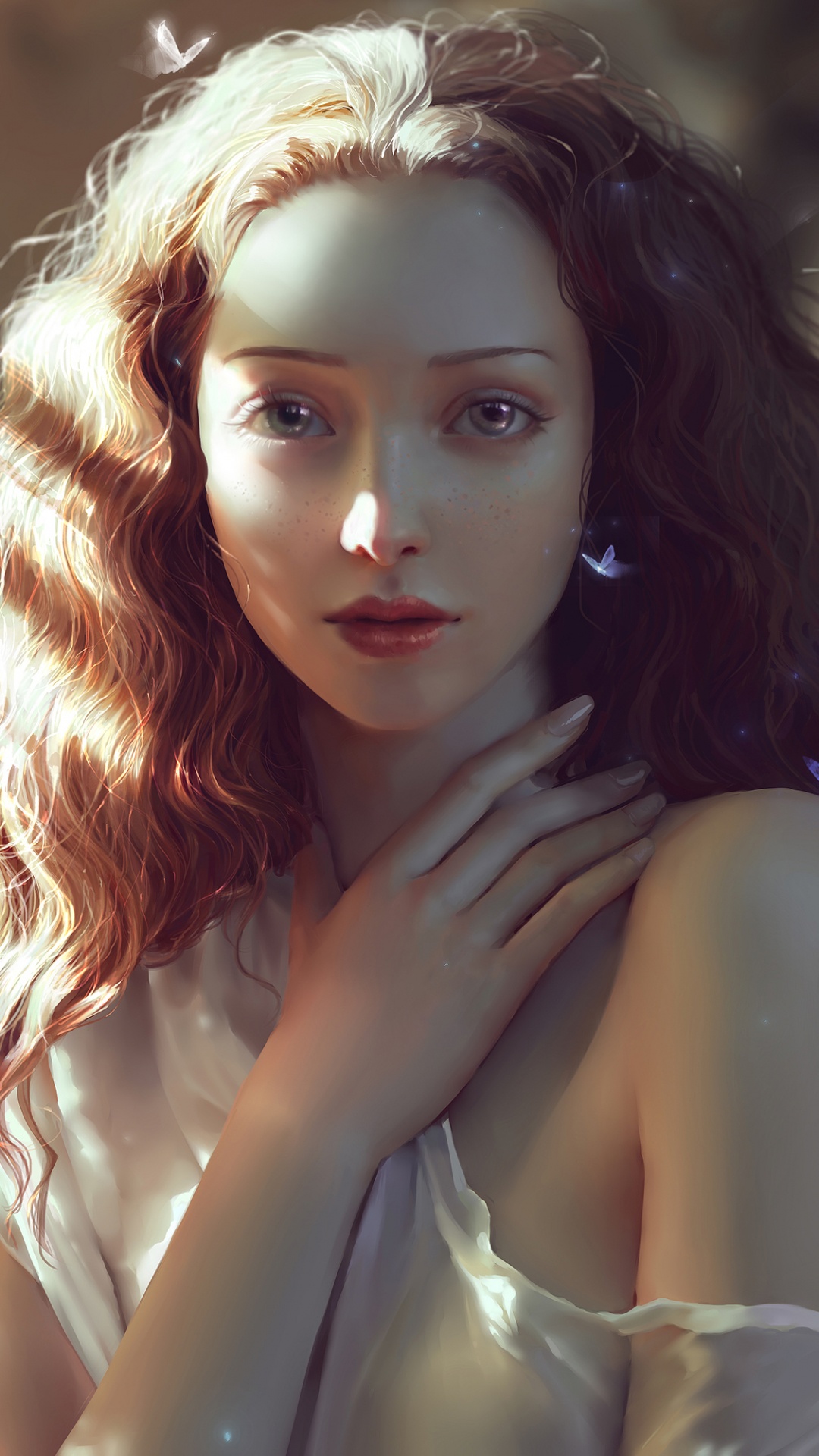 Обои арт, портрет, цифровое искусство, волосы, Люди в природе в разрешении 1080x1920