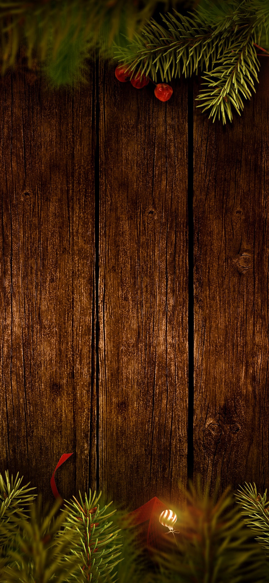 Обои Рождественский день, Новый год, дерево, пихта, Рождество в разрешении 1125x2436