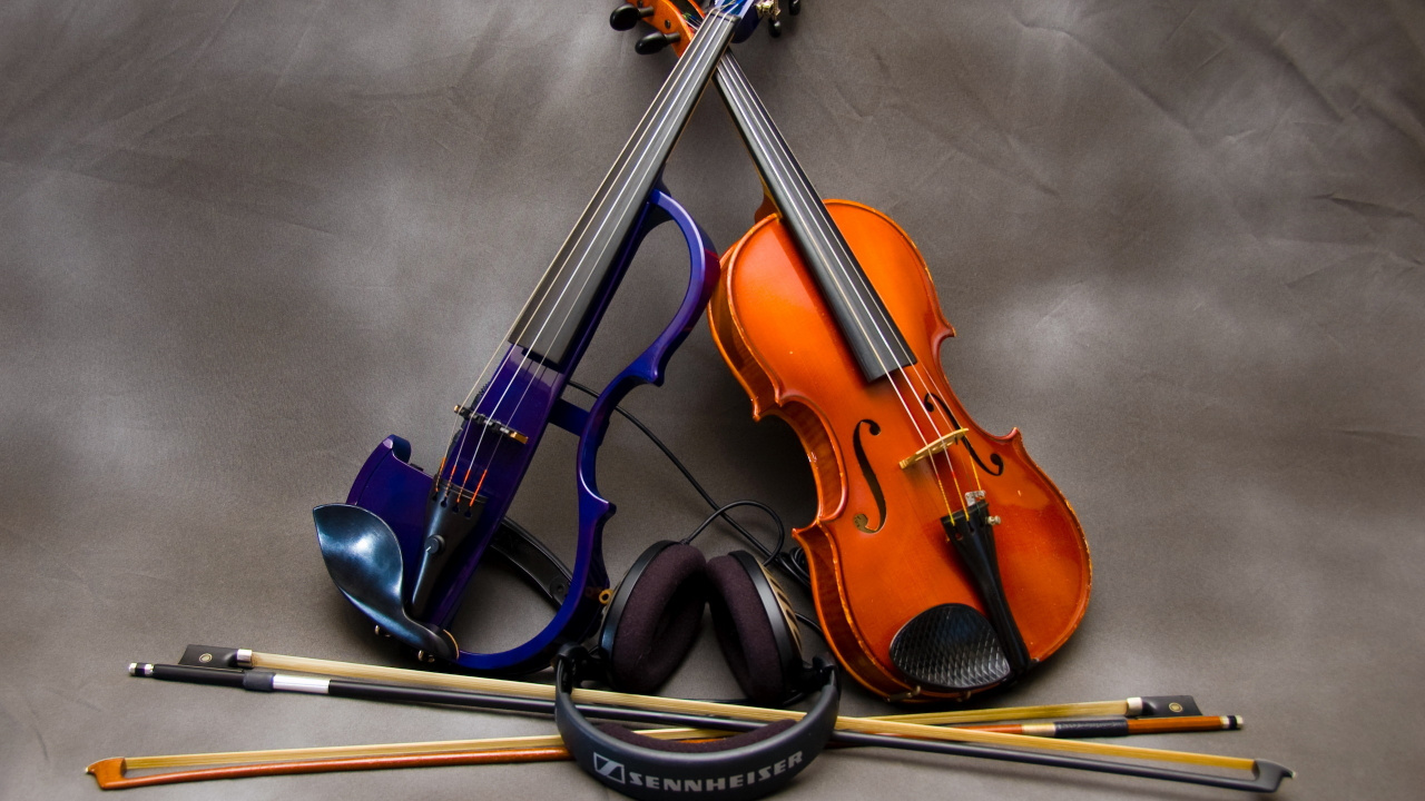 Обои скрипка, струнный инструмент, виолончель, альт, Смычковые музыкальные инструменты в разрешении 1280x720