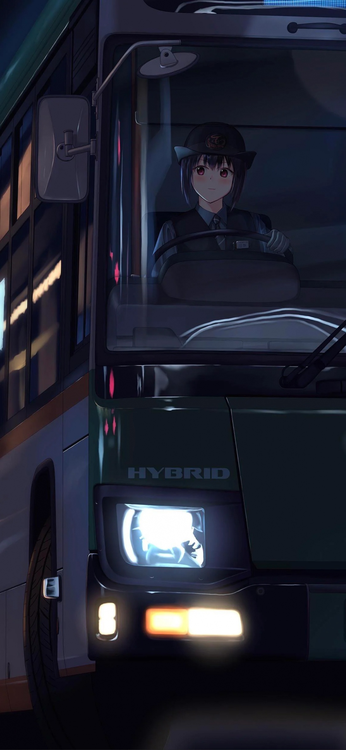 Обои автобус, минивэн, легковые автомобили, общественный транспорт, шина в разрешении 1125x2436