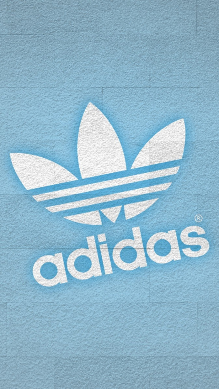Обои adidas, лого, марка, графика, шрифт в разрешении 750x1334