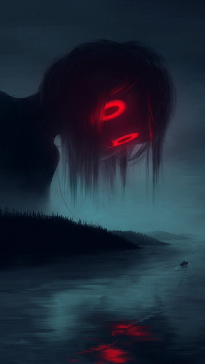 Обои klaufir гавани, арт, красный цвет, темнота, свет в разрешении 720x1280