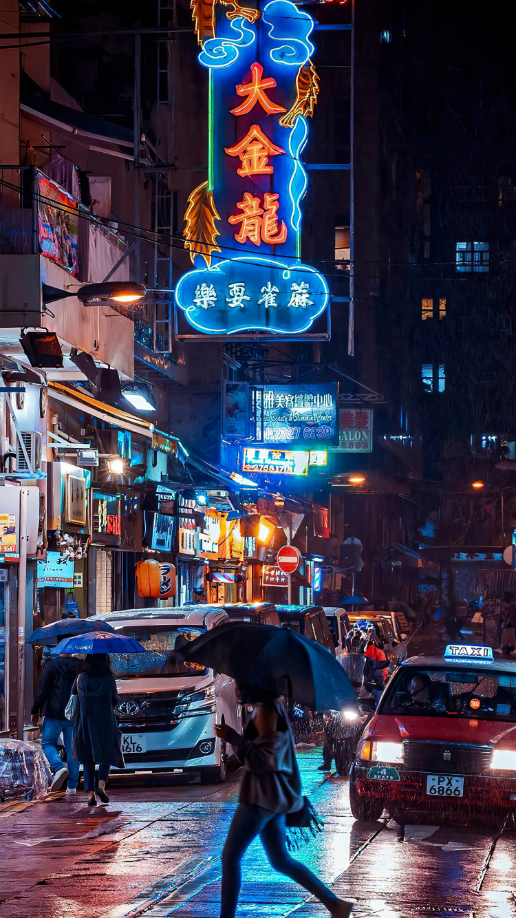 Обои городской автомобиль, легковые автомобили, здание, автомобильное освещение, свет в разрешении 750x1334