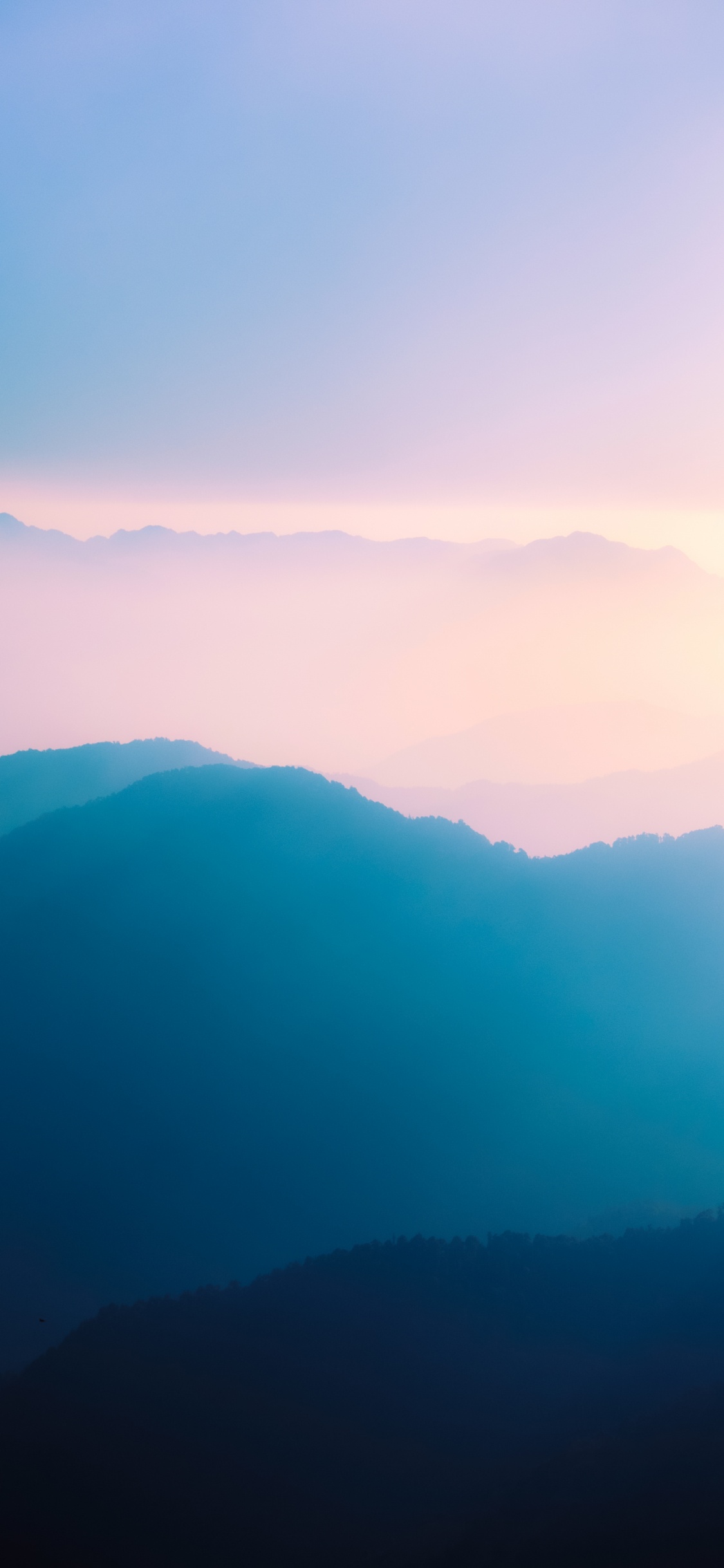 Обои пейзажи гор, мост, синий, горный рельеф, гора в разрешении 1125x2436