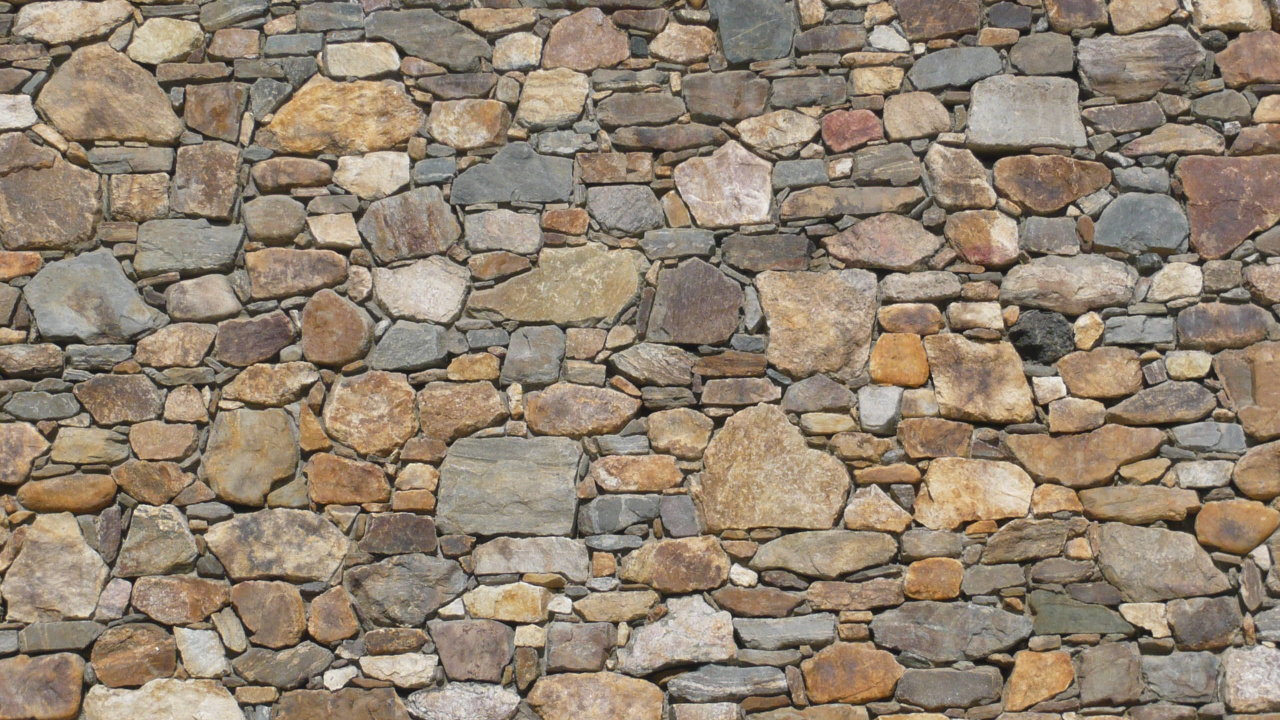 Обои каменная стена, каменная облицовка, стена, кирпич, плакирование в разрешении 1280x720