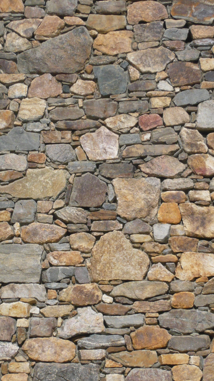 Обои каменная стена, каменная облицовка, стена, кирпич, плакирование в разрешении 750x1334
