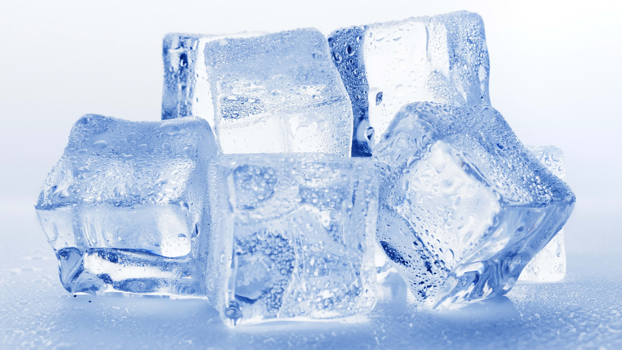 Обои кубик льда, лед, замораживание, прозрачный материал, кристалл в разрешении 1280x720