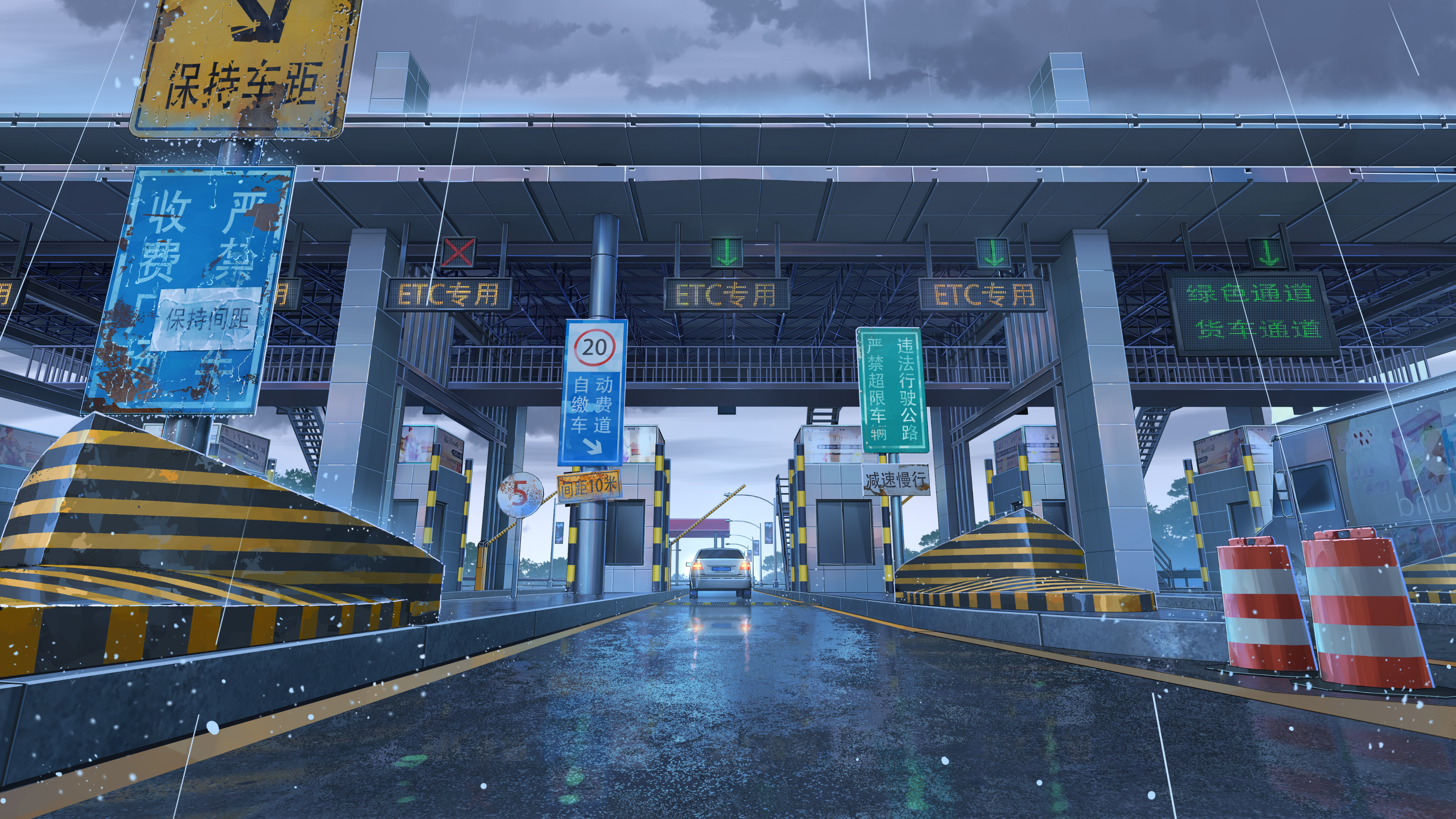 Обои икона, асфальт, дорожное покрытие, мост, здание в разрешении 3840x2160