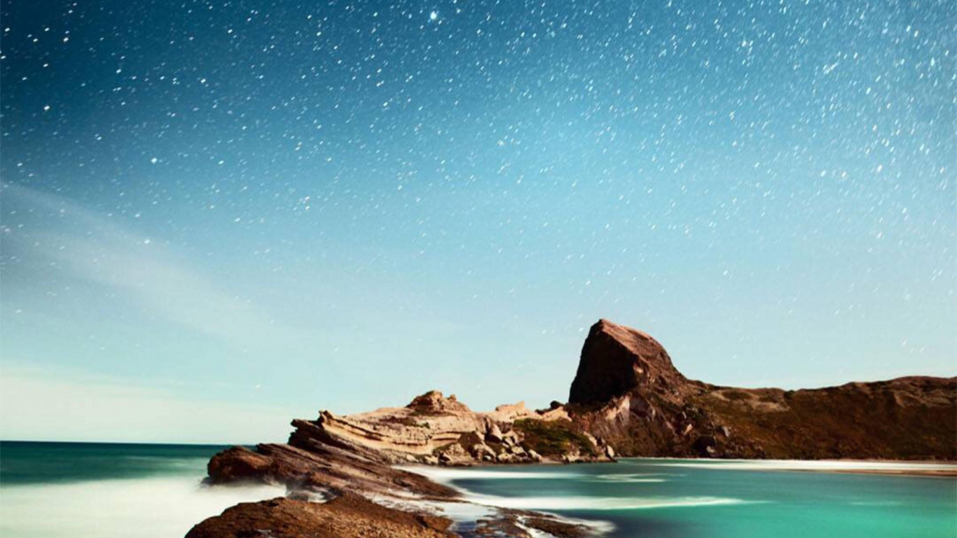 Обои природа, синий, ночь, природный ландшафт, атмосфера в разрешении 1366x768