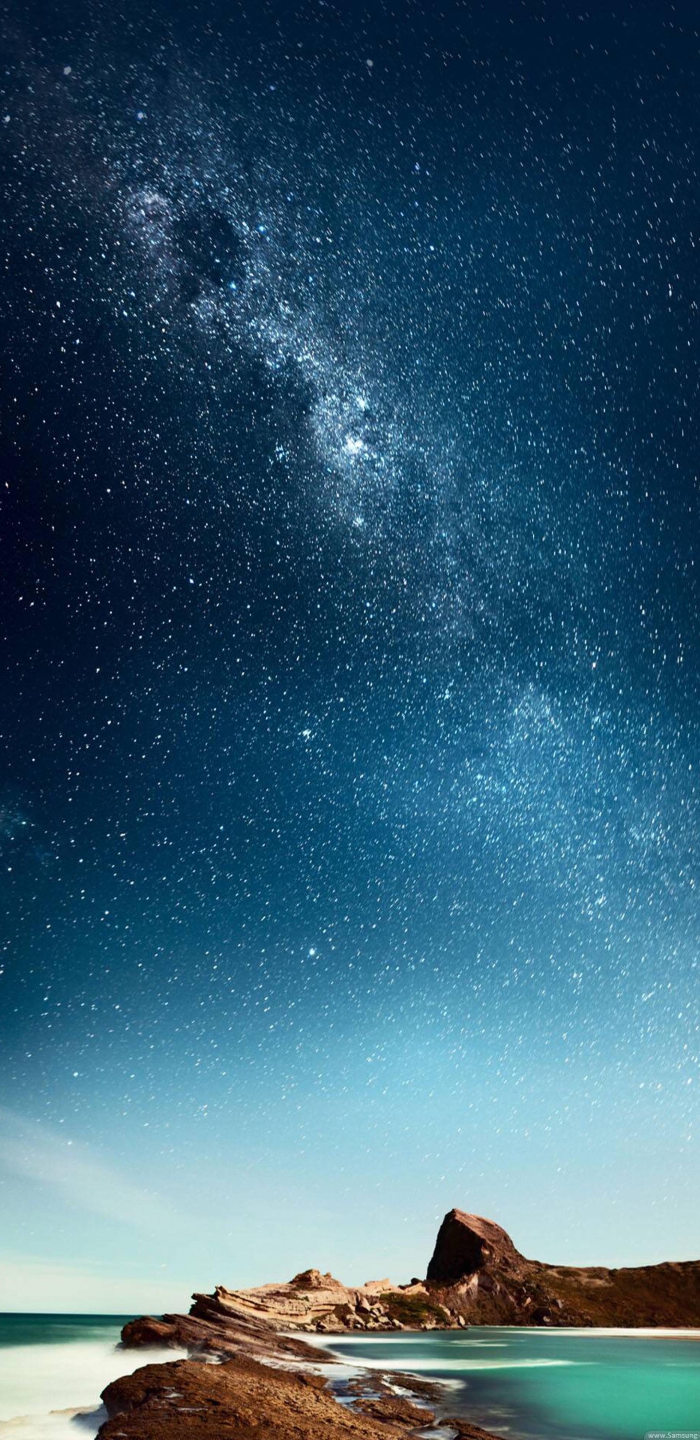 Обои природа, синий, ночь, природный ландшафт, атмосфера в разрешении 1440x2960