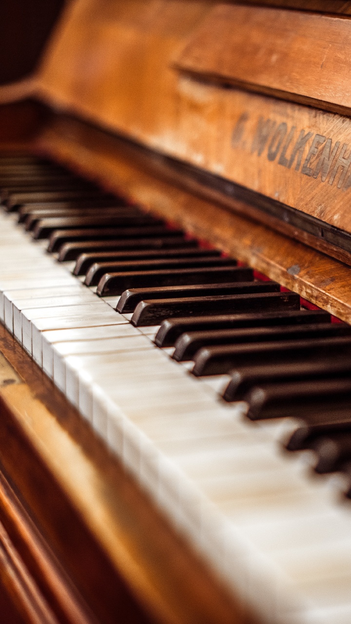 Обои фортепьяно, музыкальный инструмент, фортепиано, синтезатор, клавиатура в разрешении 720x1280