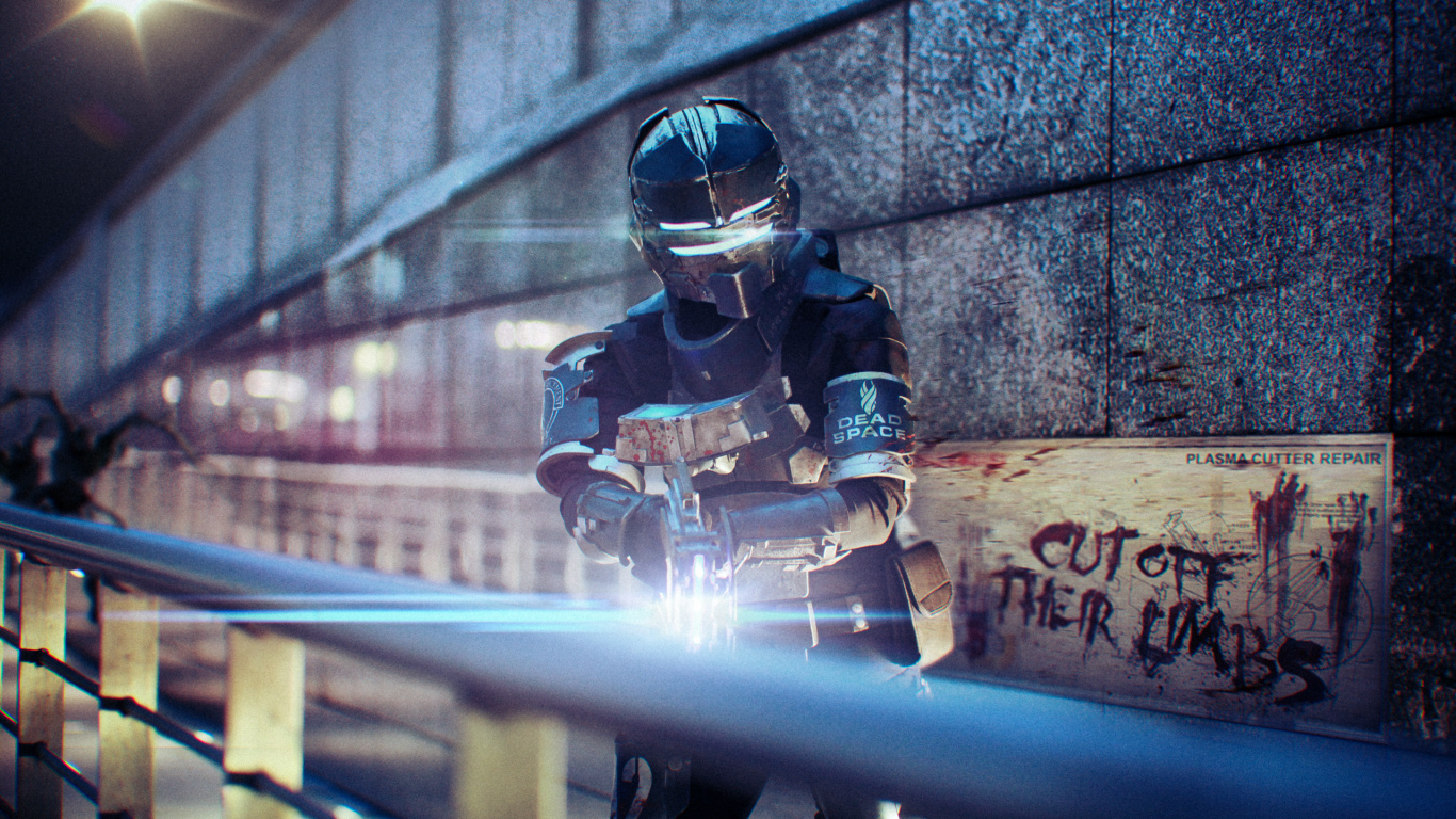 Обои косплей мертвое пространство, мертвое пространство, Dead Space 2, Мертвый Космос 3, Айзек Кларк в разрешении 1366x768