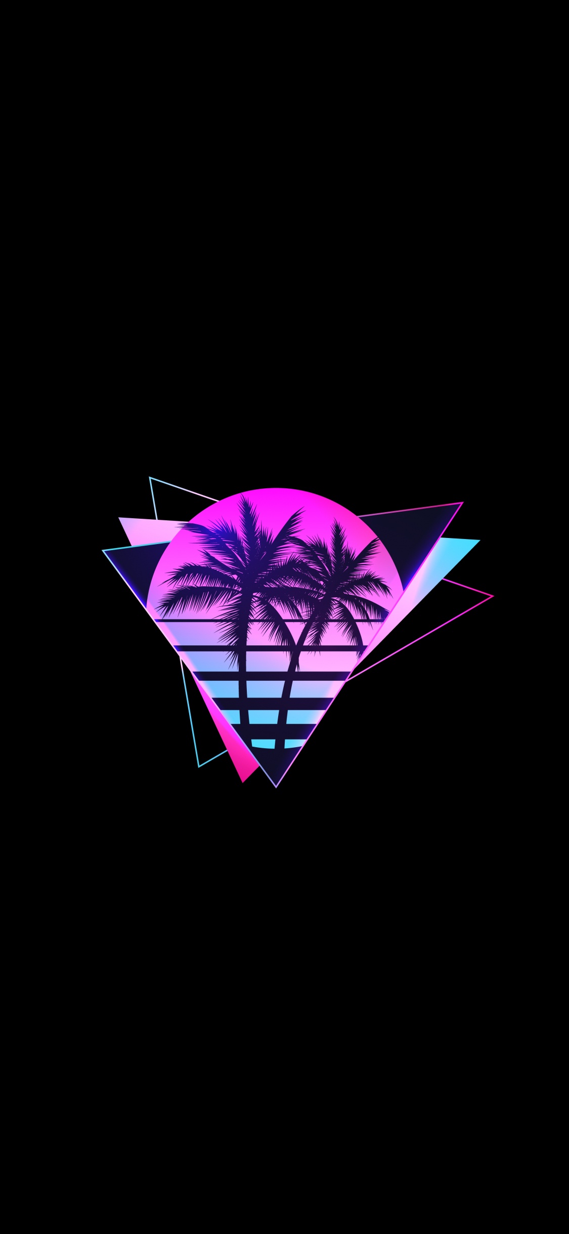 Обои треугольник, Уровня список, производитель ярусов, Synthwave, пурпур в разрешении 1125x2436