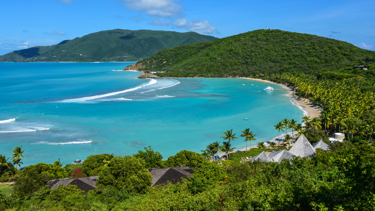 Обои Палисандр Небольшой Залив Дикс, Маленький Залив Дикс, прибежище, Остров, пляж в разрешении 1280x720