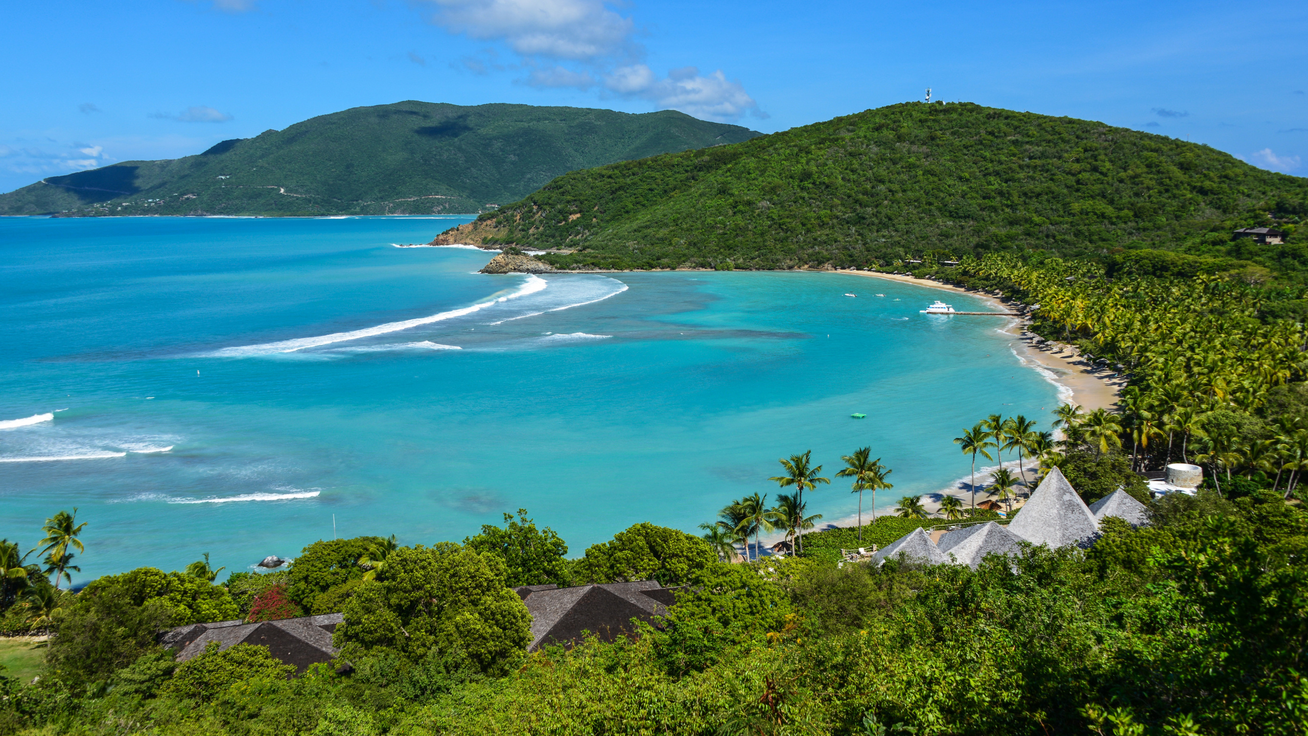 Обои Палисандр Небольшой Залив Дикс, Маленький Залив Дикс, прибежище, Остров, пляж в разрешении 2560x1440