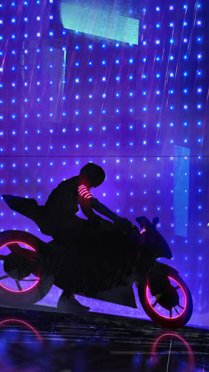 Обои свет, синий, пурпур, Фиолетовый, неон в разрешении 720x1280