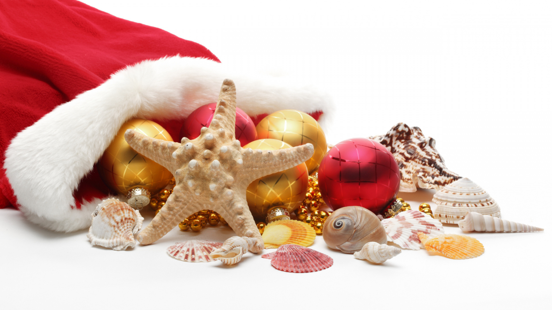 Обои Рождественский день, Санта-Клаус, Новый год, Рождественские украшения, рождественский орнамент в разрешении 1920x1080