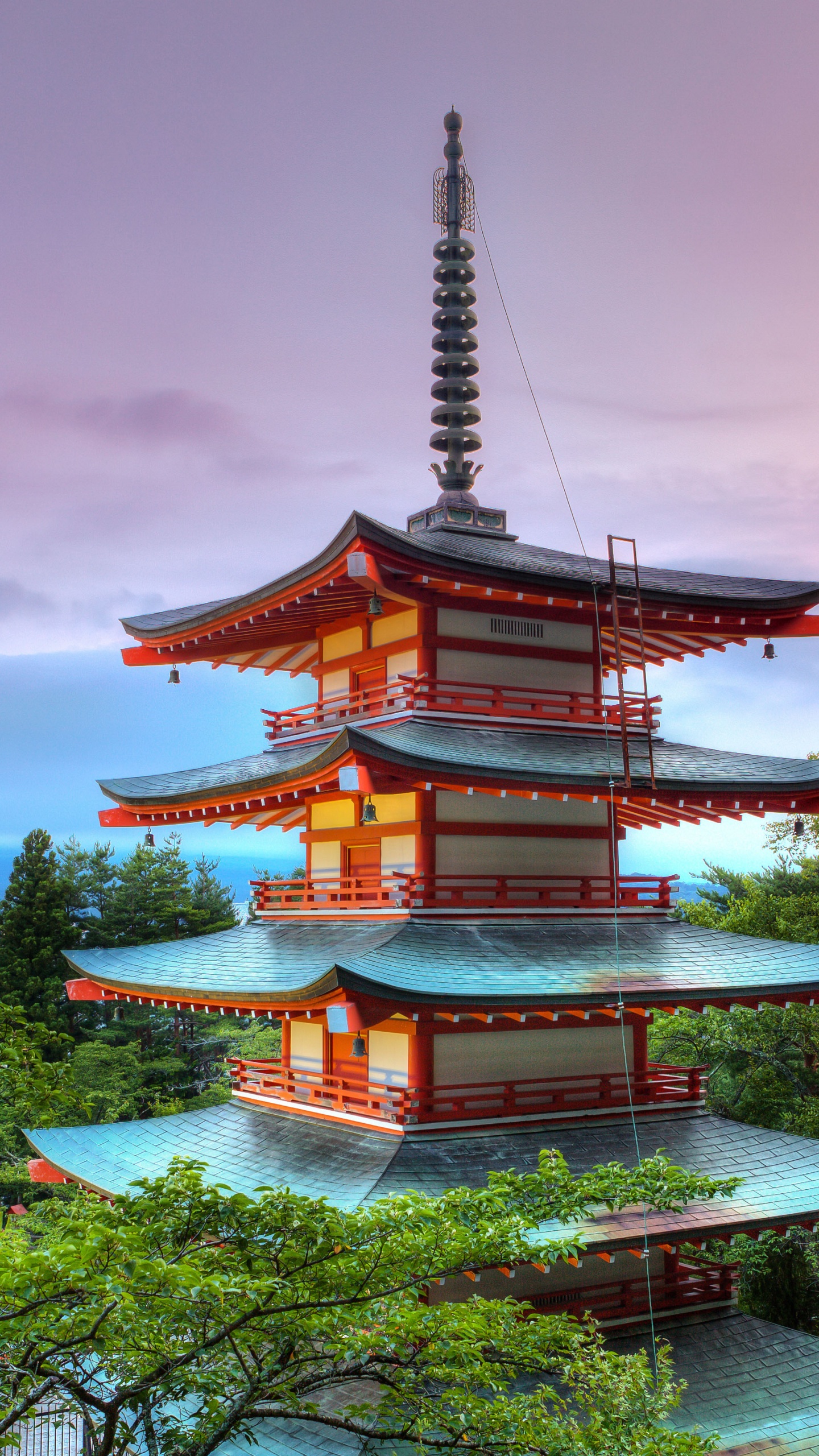 Обои гора Фудзи, Большая волна Канагава, цветение вишни, Тридцать шесть видов Фудзи, Хорошо Ветра Ясного Утра в разрешении 1440x2560