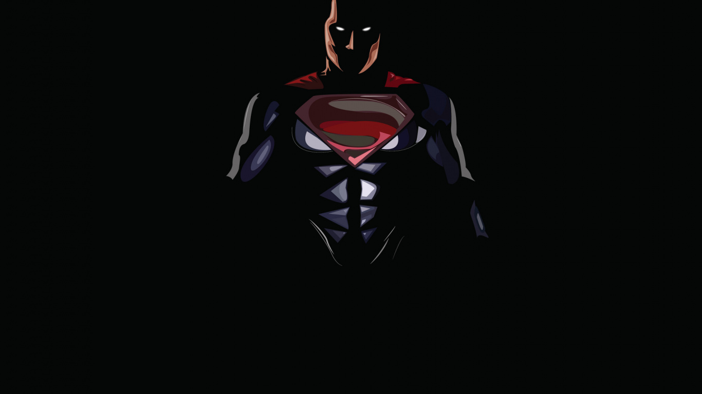 Обои темнота, Супермен, супергерой, вымышленный персонаж в разрешении 1366x768