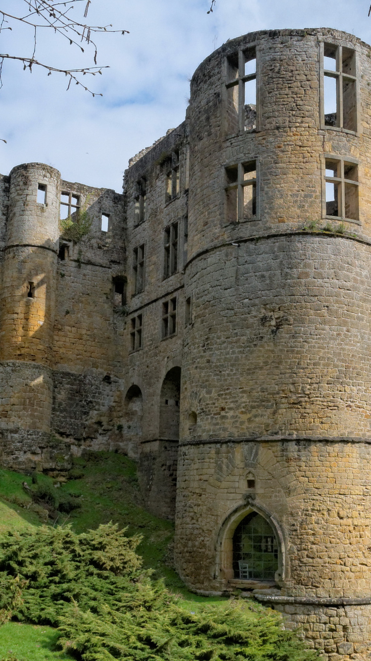 Обои замок Бофор, замок, фортификация, развалины, ров в разрешении 750x1334