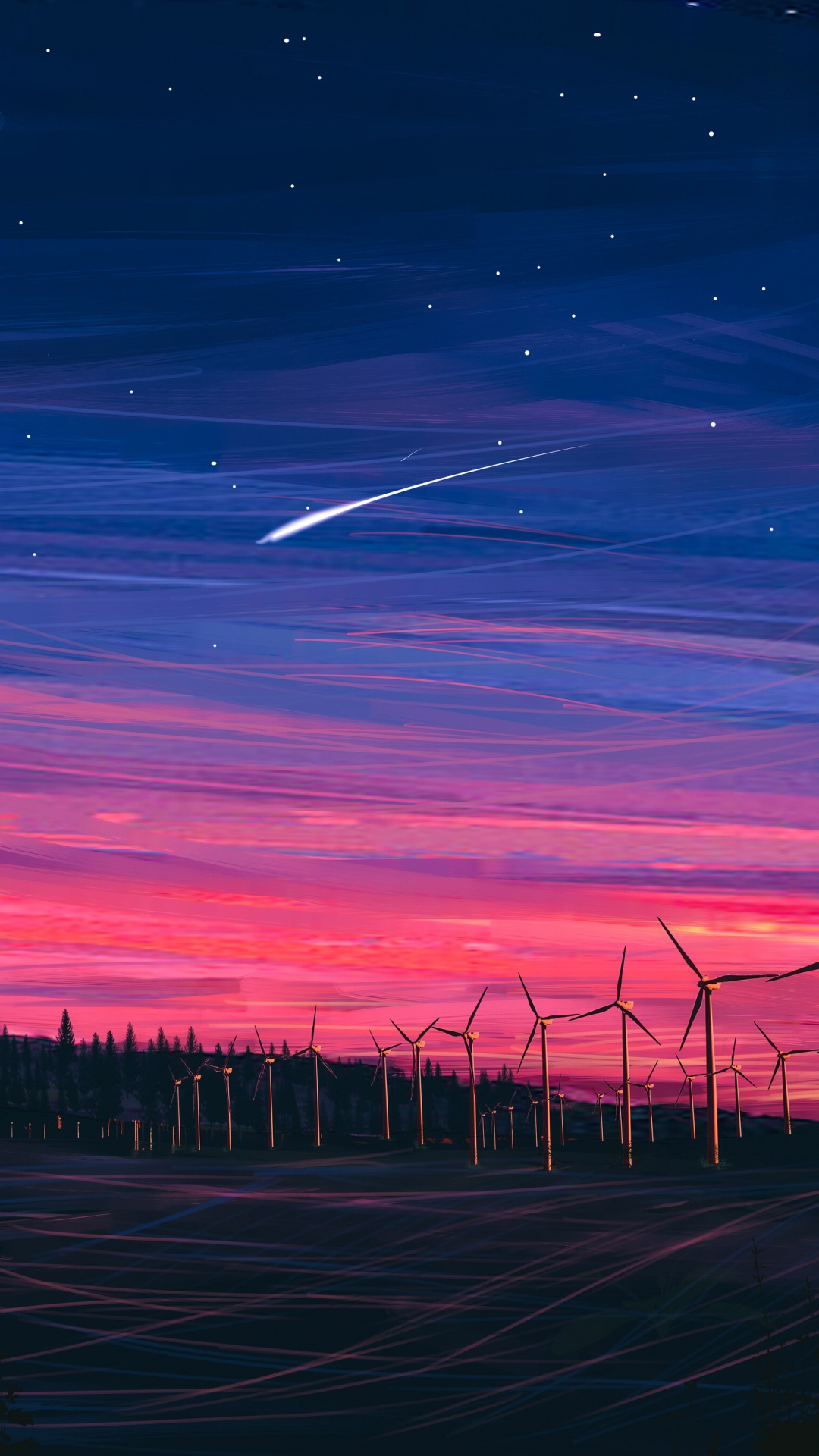 Обои ночь, атмосфера, послесвечение, вечер, сумрак в разрешении 1080x1920